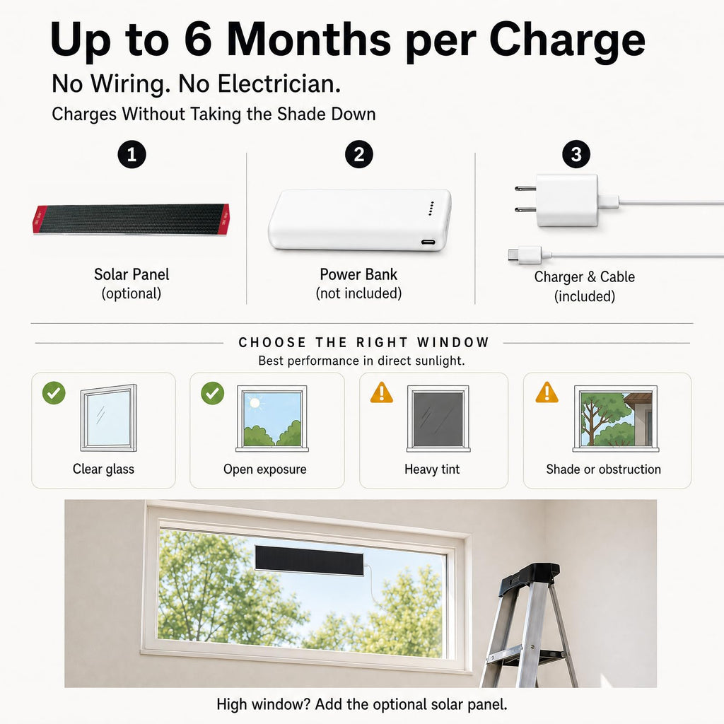 Motorized Blackout Zebra Blinds with Remote Pure White