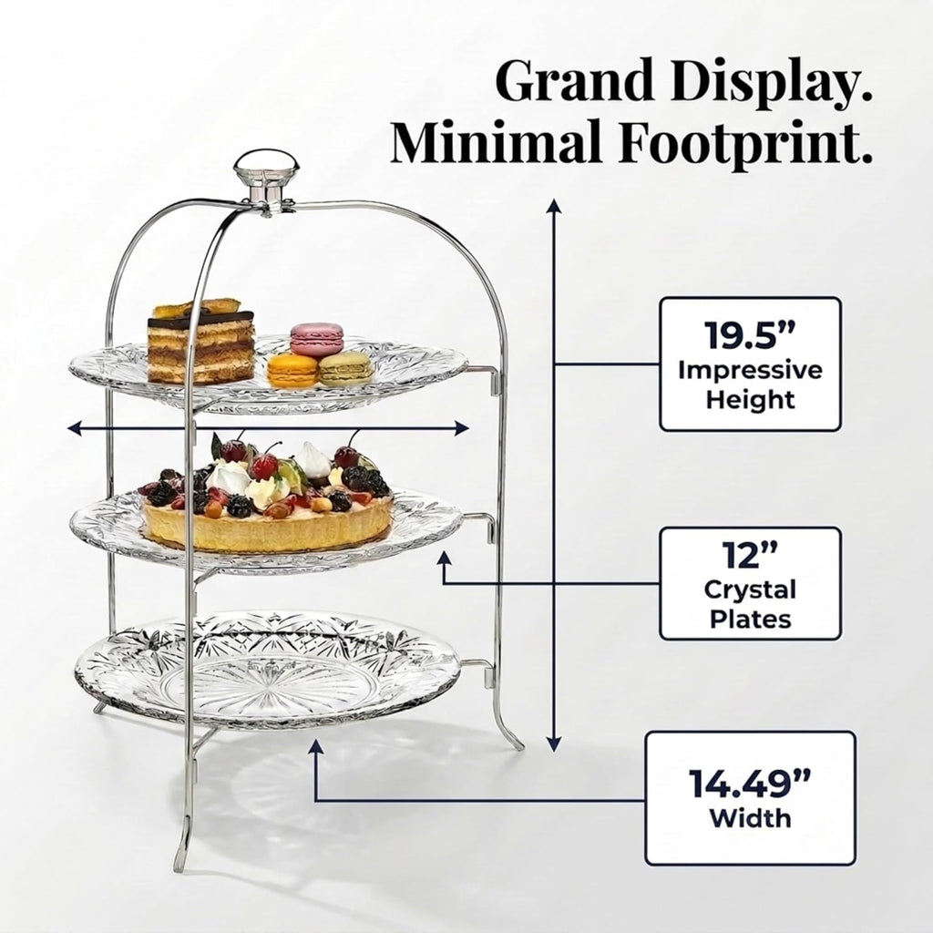 3 Tiered Platter Stand - Dublin Crystal Collection