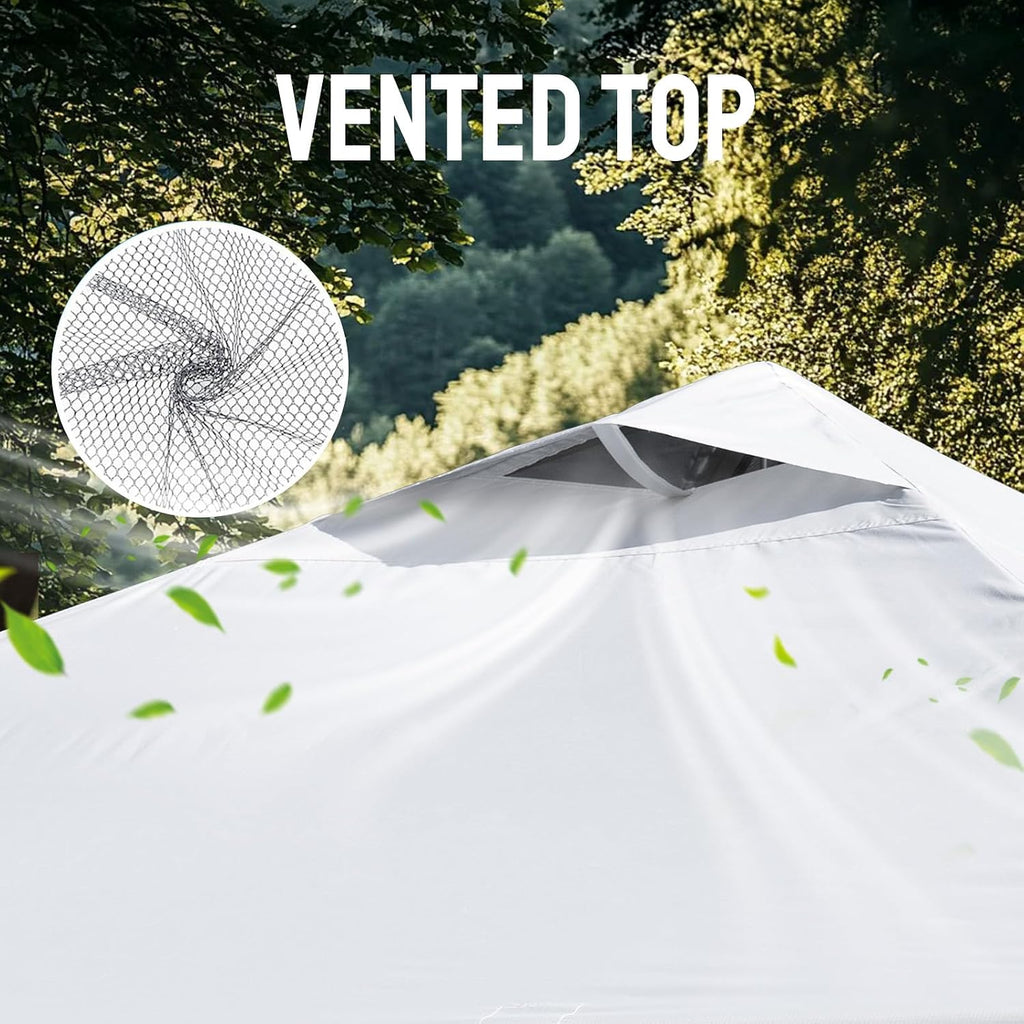 10x10 Pop Up Canopy - Patented Center Lock One Push Instant Outdoor Canopy Beach Tent with STO-N-Go Bag 8 Stakes & 4