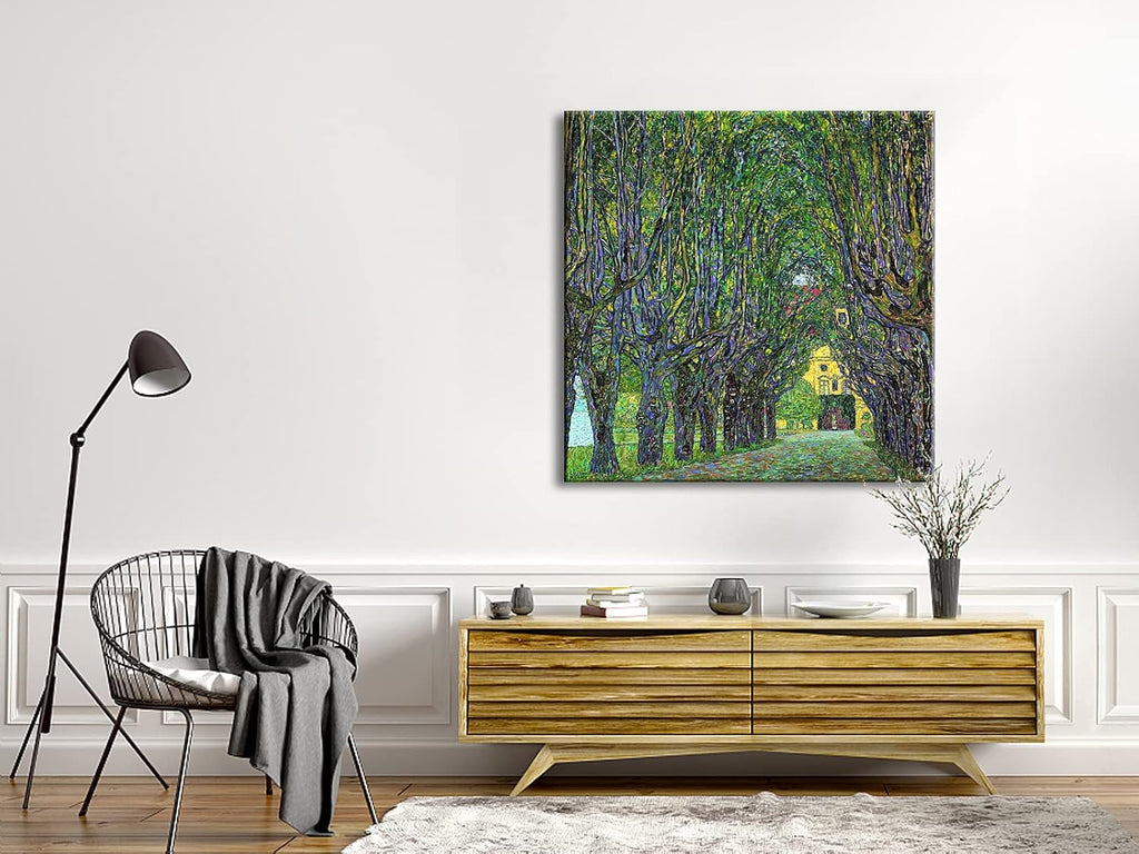 Avenue in Schloss Kammer Park, 1912 by Gustav Klimt Famous Paintings Reproduction Abstract Canvas Prints Artwork for