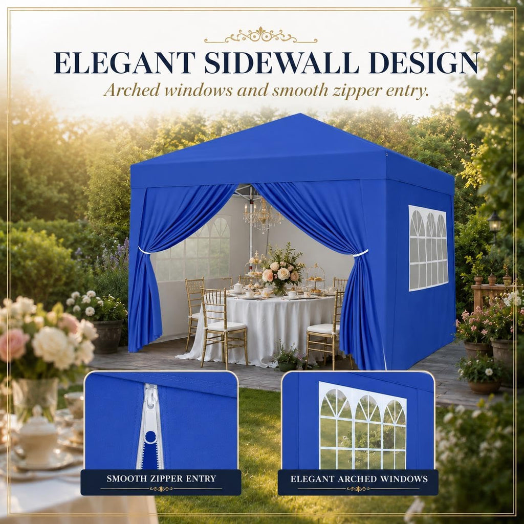 10x10 Pop Up Canopy with 4 Removable Sidewalls, Portable Enclosed Instant Tent, Waterproof Outdoor Tent