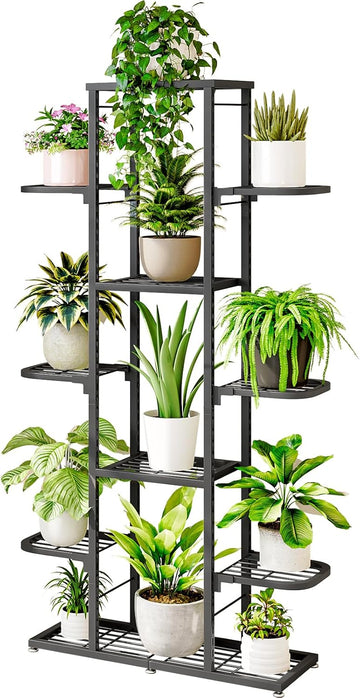 Plant Stand Indoor Outdoor Tiered Adjustable Tall Plant Shelf Rack | 7 Tier Plant Shelves Multiple Flower Holder