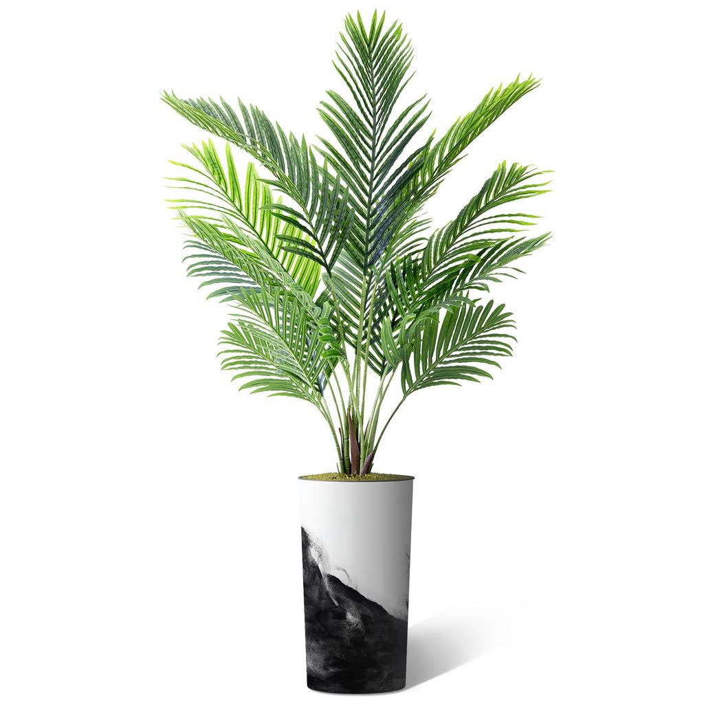 Artificial Tree in Contemporary Planter, Fake Areca Tropical Palm Silk Tree for Indoor and Outdoor Home Decoration