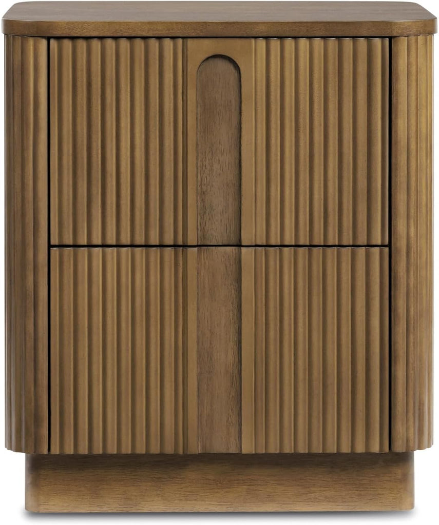 20'' W Modern Storage 2-Drawer Push to Open Nightstand with Solid Wood Frame, Bedside Table Bedroom Furniture