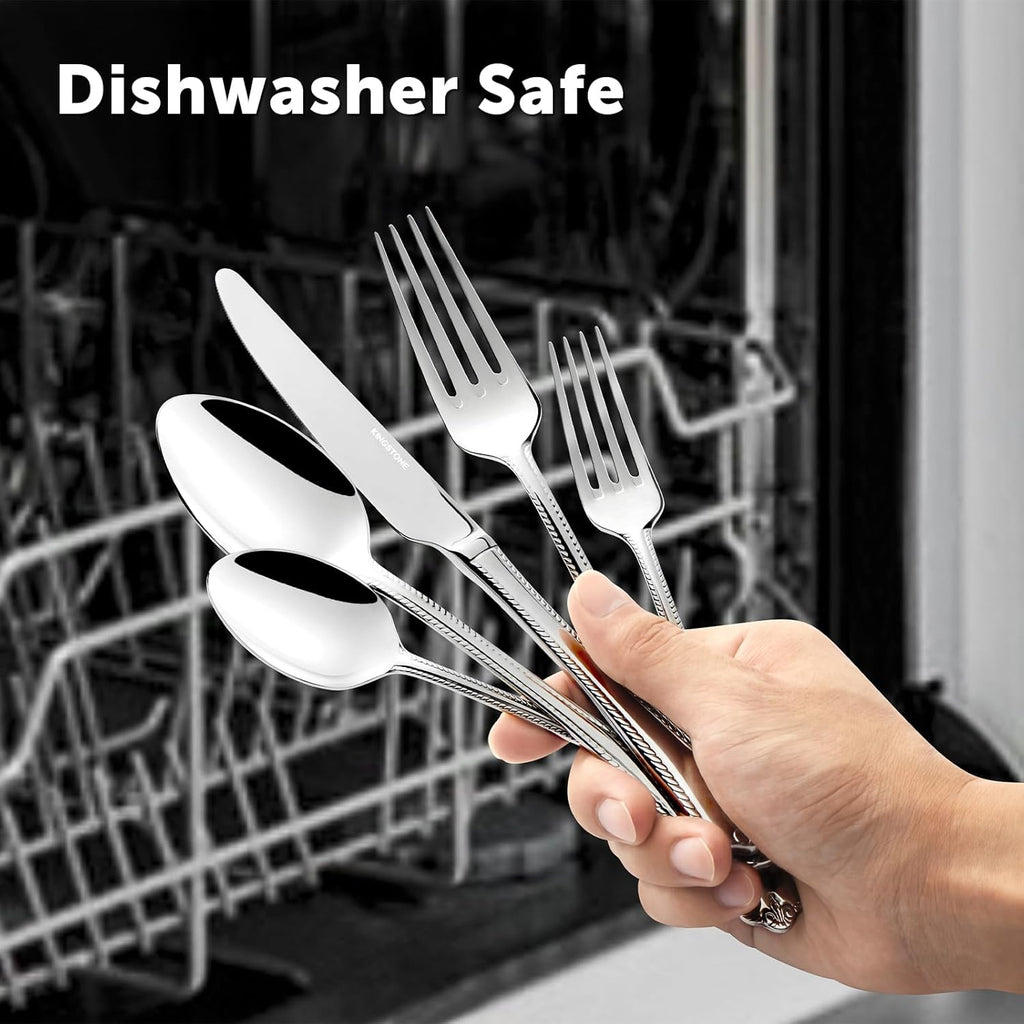 Silverware Set, 40-Piece 18/10 Stainless Steel Flatware Set Cutlery Set for 8