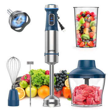 Immersion Blender 5 in 1 Hand Blender Heavy Duty Motor, Blue