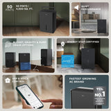 50-Pint Capacity Quiet, Energy Efficient Portable Smart Dehumidifier with Pump, Bucket or Continuous Drain