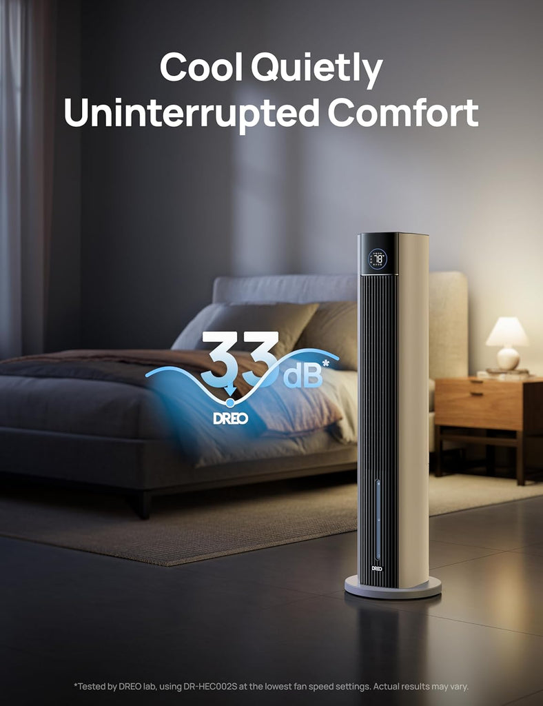 Evaporative Air Swamp Cooler, 43" Cooling Fans that Blow Cold Air 2026 Upgraded, 80° Oscillating Floor Fan