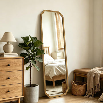 Full Length Mirror Wall Mounted 65"x22", Rustic Wooden Frame Floor Mirror, Large Full Body Mirror, Leaning or