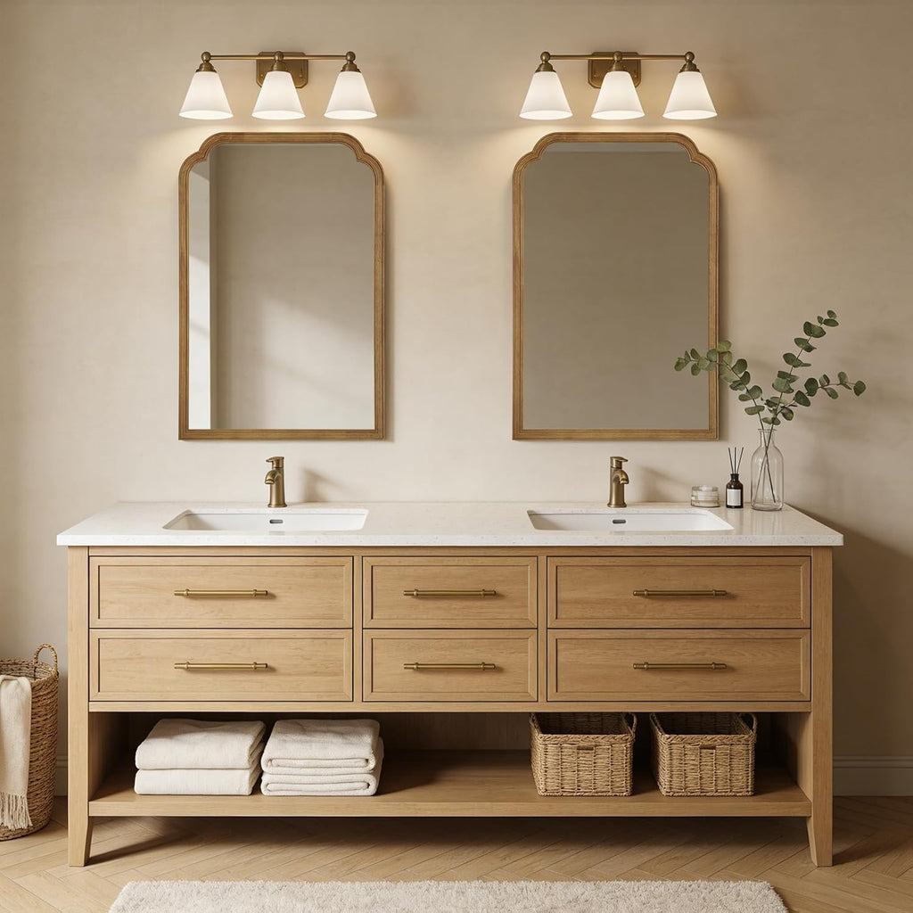 24" x 36" Natural Wood Mirror for Wall Mounted, Rustic Wood Frame Wall Mirrors Decorative or Bathroom Mirror (Natural