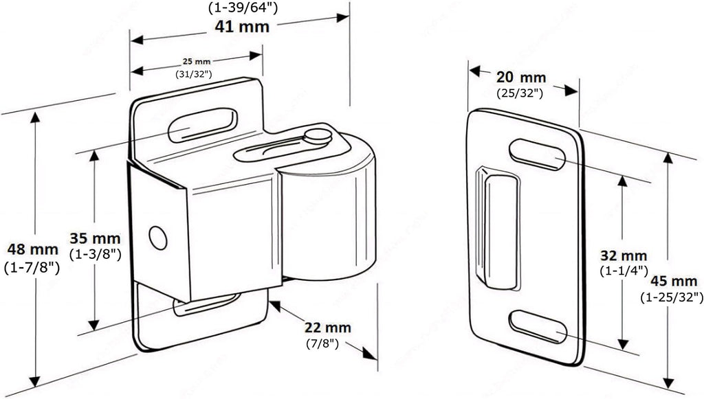 5 Pack Hardware Heavy Duty Large Roller Catch Latch Doors and Cabinets, Zinc