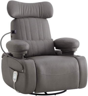 Lullapod Max Power Nursery Rocking Chair with Electric Armrests | Independent Electric Recline & Footrest, Swivel