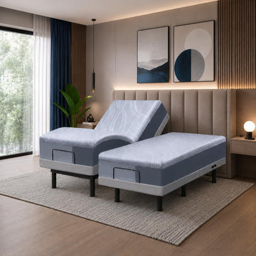 Premium Split King Adjustable Bed with 14 Inch Prime Gel Memory Foam Sleep System, Massage, Zero Gravity, Anti-Snore - Set of 4