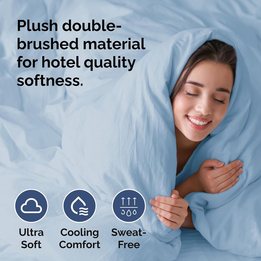Duvet Cover Set - Extra Soft Duvet Cover with 2 Pillow Shams for Women, Men, Kids & Teens - Hotel