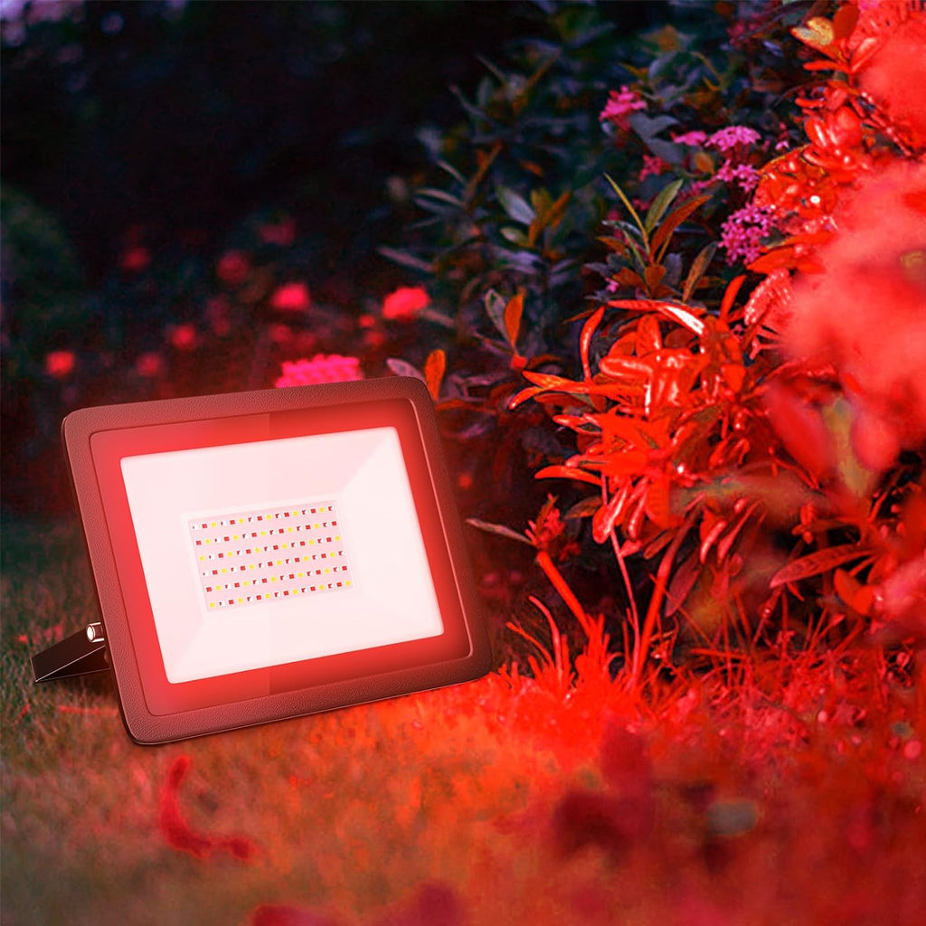 1PCS 110V 100W RGB LED Flood Lights,Outdoor Color Changing Floodlight with App, IP68 Waterproof 16 Colors 4 Modes
