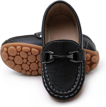 Boys Girls Slip On Loafers Dress Shoes Casual Flat Moccasins