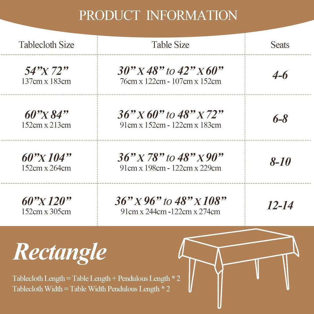 Premium 100% Linen Hemstitch Tablecloth-60 x 84 Inch White, Natural Fabric, Rectangular Tablecloth a