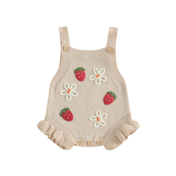 Baby Sweater Knit Romper Newborn Girl Strawberry Sweaters Bodysuit Overalls Fall Winter Clothes Knitted Outfit