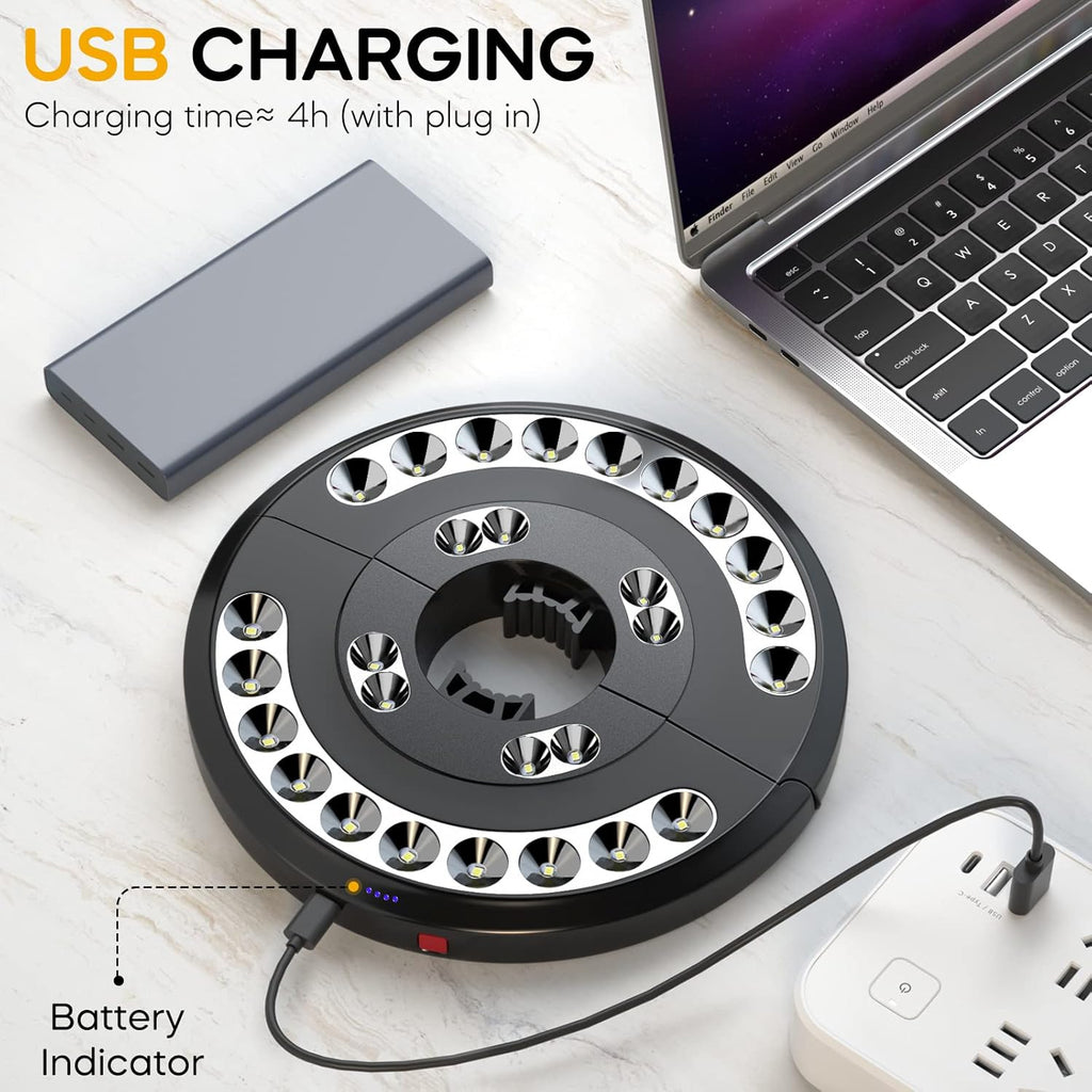 Rechargeable Patio Umbrella Light-28 LED White Umbrella Pole Light | 3 Brightness Modes Cordless Outdoor Light Table