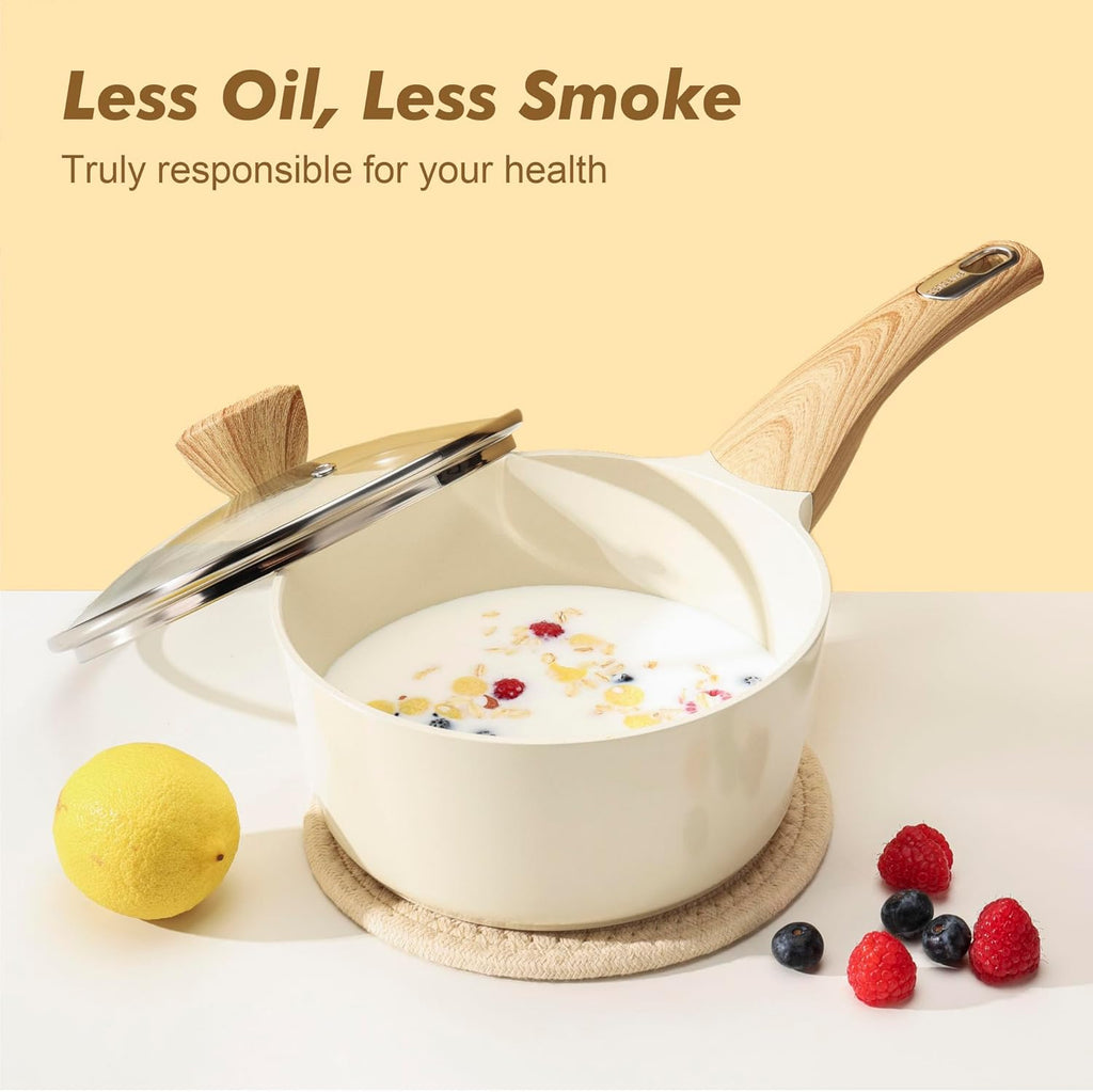 Ceramic Cookware Sets, Pots and Pans Set Non stick, 14 Piece Induction Cookware, Non toxic Healthy Non Stick Kitchen