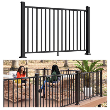 42 in x 6 ft Aluminum Porch and Deck Railing Kit with 2 Post