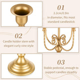 Candelabra Candle Holder Gold Set of 6-5-arm Metal Candlestick Holders for Taper Candles for Centerpieces Table