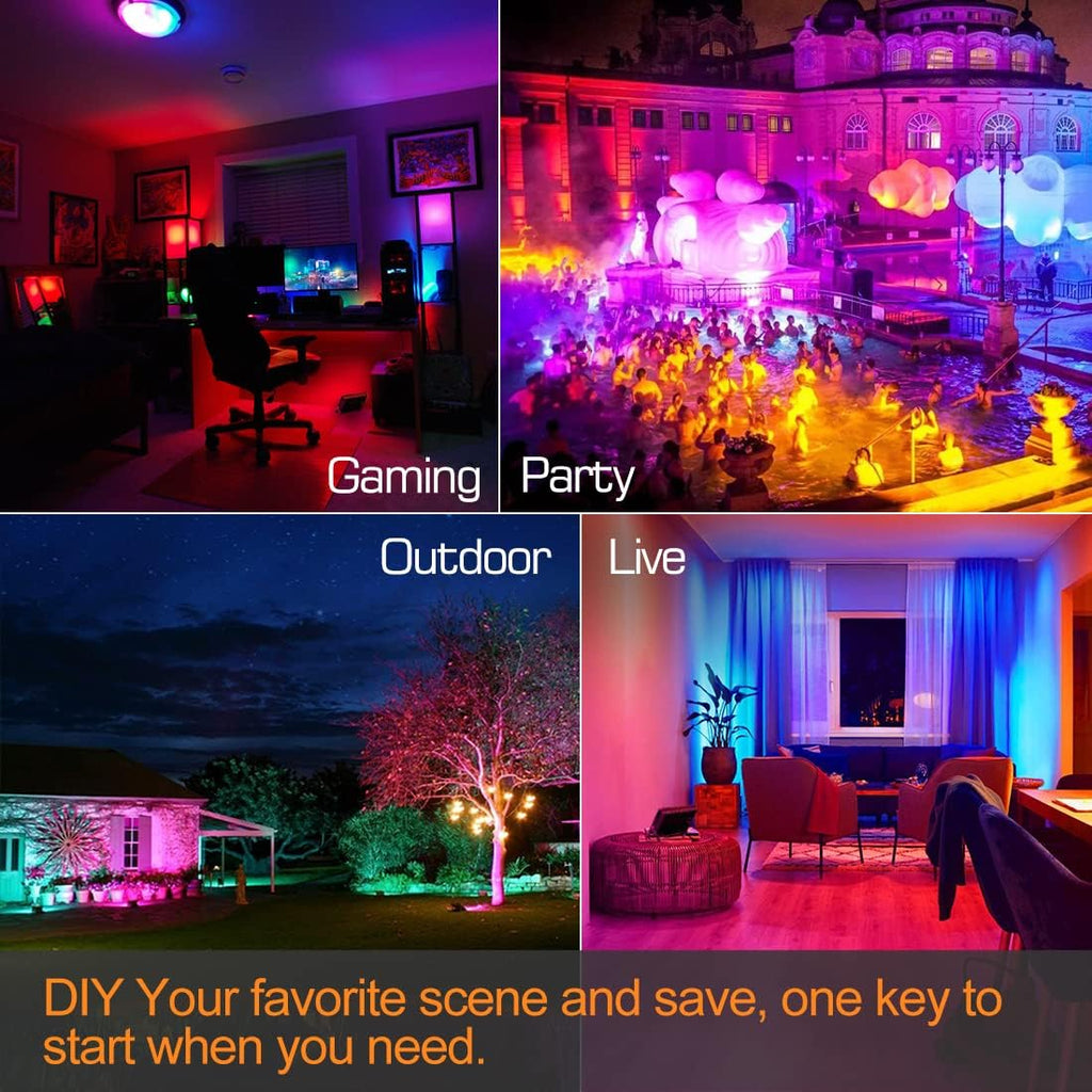 LED Flood Light Outdoor 800W Equivalent 8000LM Smart RGB Landscape Lighting | APP Control, DIY Scenes - Timing