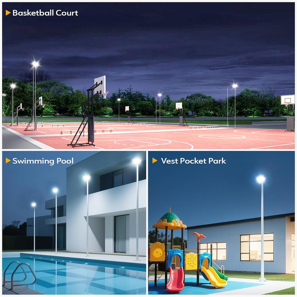 2 Pack LED Flood Lights Outdoor, 200W 20000LM Outside Work Light | Super Bright FloodLight with 5.9FT Plug, IP65