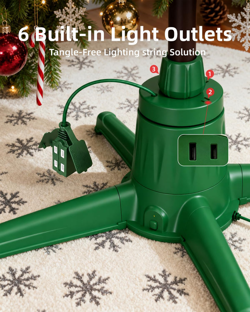 Musical Rotating Christmas Tree Stand with Remote & Memory Function