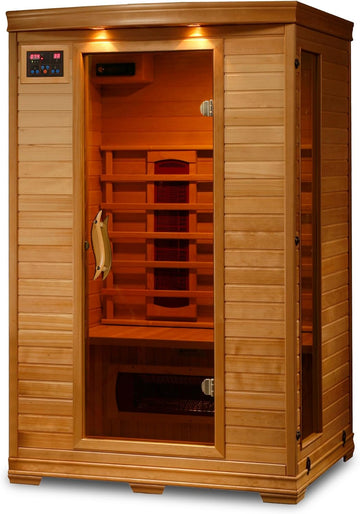 Coronado 2 Person Hemlock Low EMF Infrared Wood Sauna for Home & Indoor Relaxation