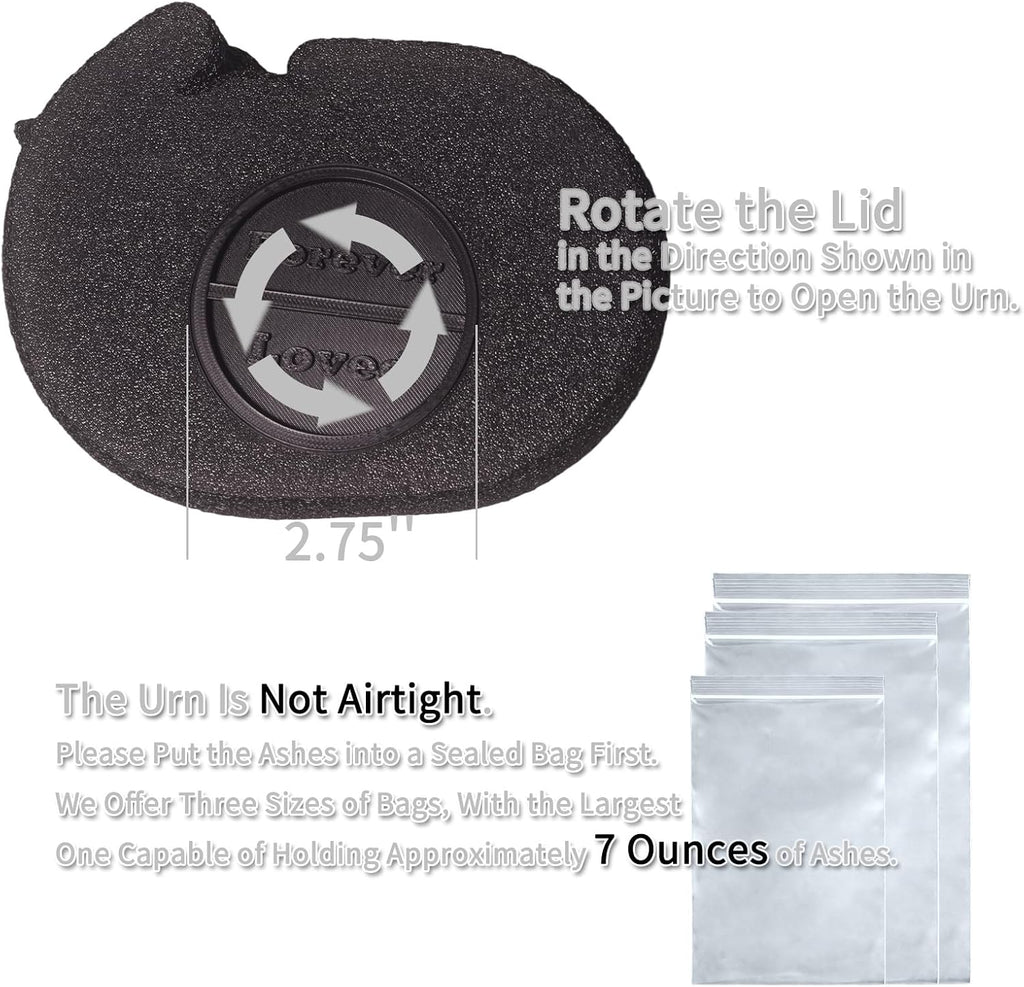 Black Cat Urn for Ashes Minimal Pet Memorial Keepsake