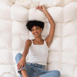 Down Feathers Fiber Comforter Queen - 750 Fill Power All Season Down Duvet Insert