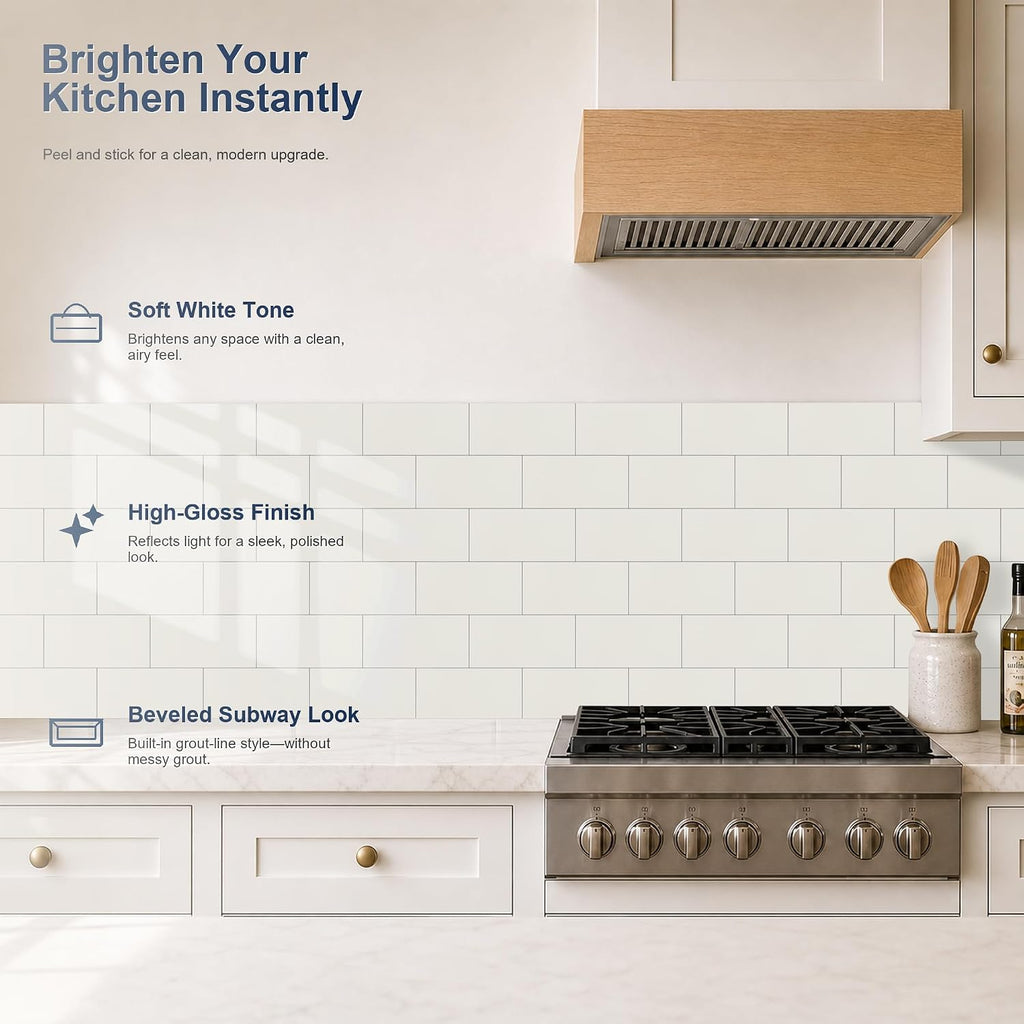 2026 New Upgrade Peel and Stick backsplash 3 x 6 Inches, Backsplash Tile Peel and Stick Tile , Laundry Room