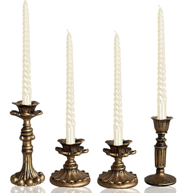 Vintage Candlestick Holder for Taper, Resin Candle Holder Antique Bronze, Decorative Decor Centerpiece for Wedding