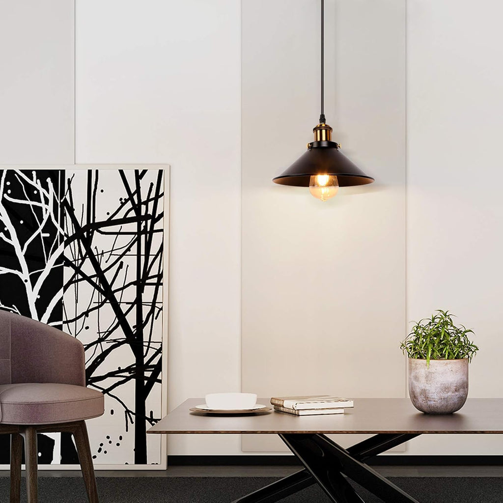 Industrial Retro Black Iron Kitchen Restaurant Bar Balcony Hanging Pendant Light (1 Pack)