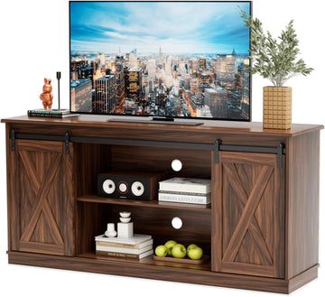 TV Stand for 65 Inch Television, Entertainment Center with Storage Shelves, Mid Century Modern Media TV Console Table