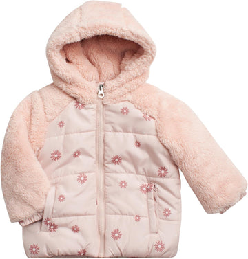Toddler Girls Quilted Puffer Jacket Sherpa Lined ( - )