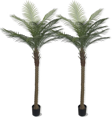 9ft Artificial Palm Tree for Outdoor/Indoor, UV Resistant Faux Palm Tree with Real Bark, 108" Large Fake Silk Tree in