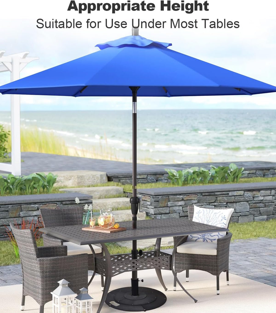 21 Inches Metal Umbrella Base with 2 Adapters for 1-¼" or 1-½" Umbrella Poles