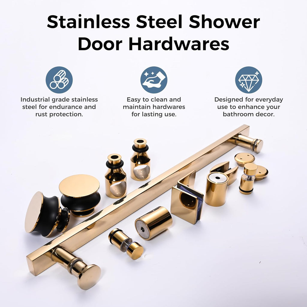 Frameless Shower Door, 56-60" W x 75" H Sliding Glass Shower Door