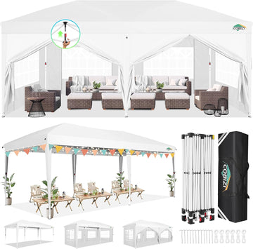 10x20 FT Pop up Canopy Tent with Sidewalls, Party Tents for Parties, Carpas para Fiestas