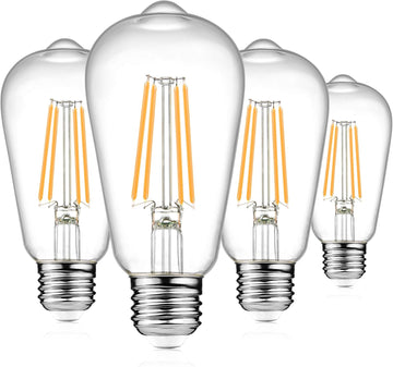 Vintage LED Edison Bulbs, 6W, Equivalent 60W, E26 Medium Base, Warm White 2700K, Non-Dimmable, ST58 Antique LED