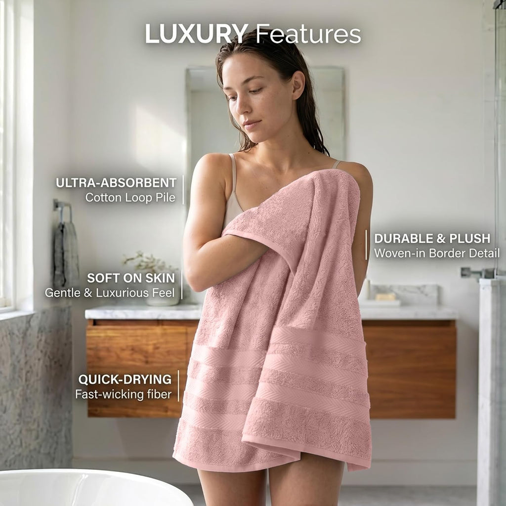 Pack of 2 Extra Large Bath Sheets 35 x 70 Inches, 100% Ring Spun Cotton, Hotel Quality, Oversized Bath Towels, Super