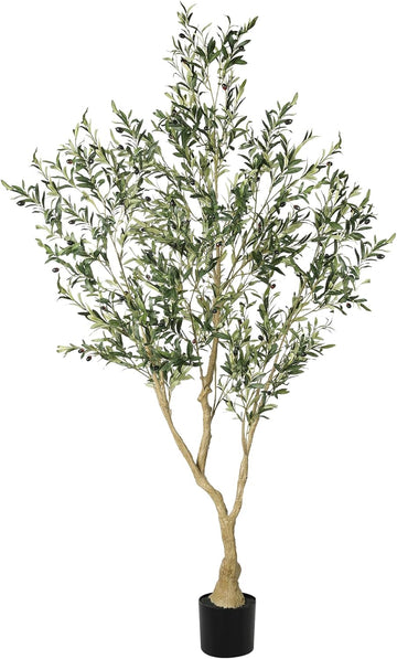 Olive Trees Artificial Indoor with Large Branches, Lifelike Fruits | Faux Olive Tree 7ft, Fake Olive Tree House