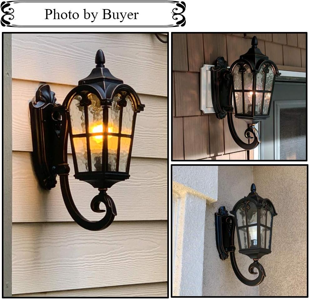 Dusk to Dawn Sensor Outdoor Wall Light Fixtures Black Roman 17.71" H Exterior Wall Lantern Waterproof Sconce Porch