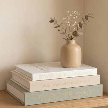 Decorative Books Decor-Set of 3 Linen Aesthetic Fake/Faux Books for Coffee Table/Bookshelf/Mantel Shelf Decoration