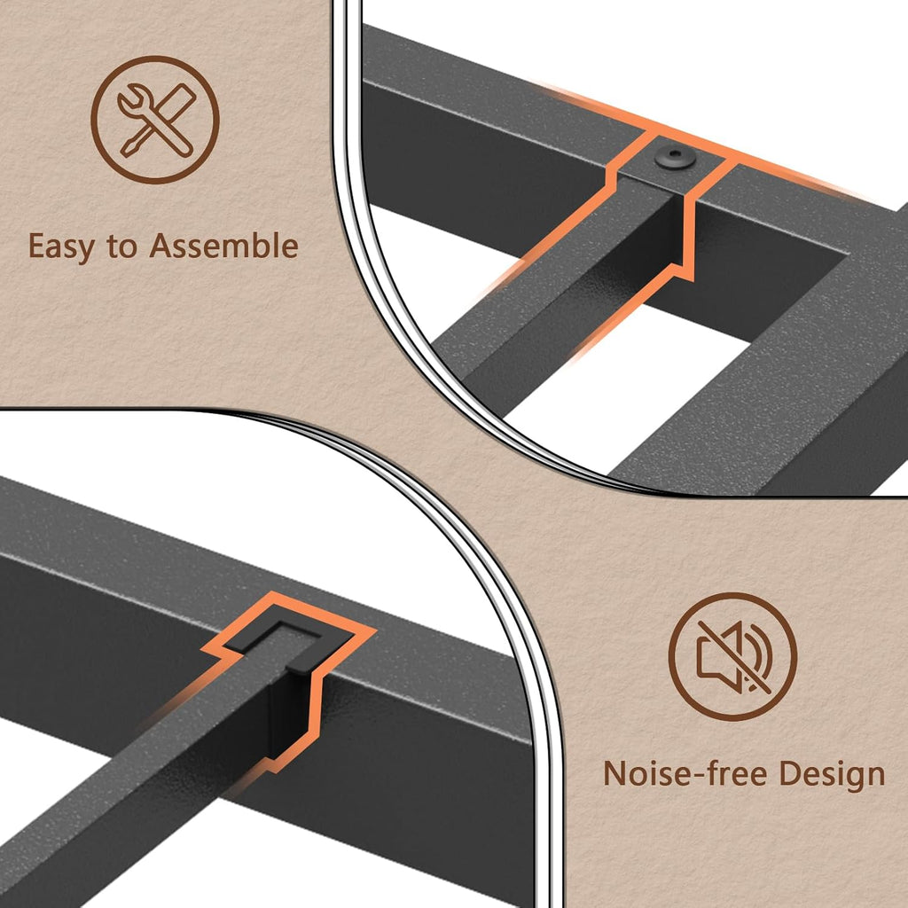 Twin Bed Frames for Kids, Upholstered Headboard and Storage Shelf | led lights, under-bed storage, no box spring