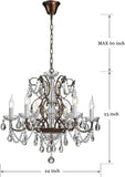 6-Light Crystal Chandelier - Farmhouse Rustic Pendant Light Fixture for Bedroom, Dining Room, Living Room - H23 x W24, Chain Adjustable A109-B07DPKL8JB