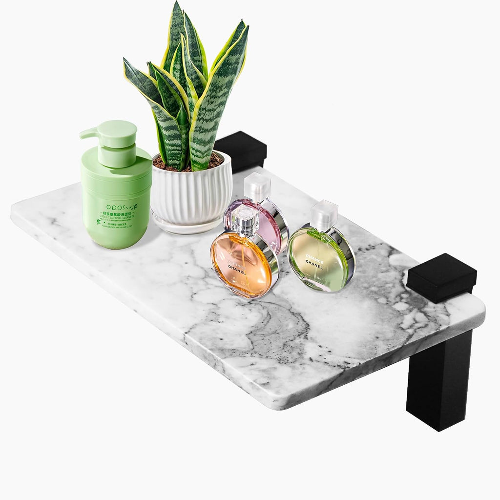 Bathroom Floating Shelves, Marble Stone Wall Mount Shelf Organizer , Wall Decor,Kitchen Storage