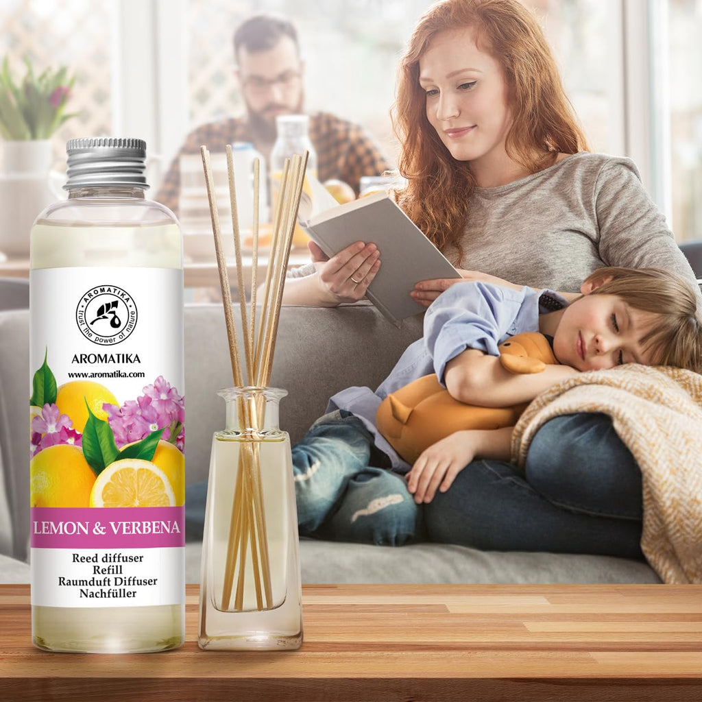 Lemon & Verbena Refill Reed Diffuser 6.8 Fl Oz - Room Diffuser Refill - Home Fragrance - Room Freshener - Fresh and